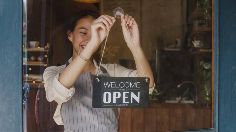 small business we're open sign