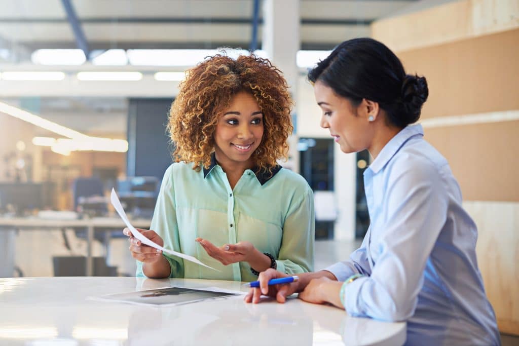 Job candidate interviewing for employment